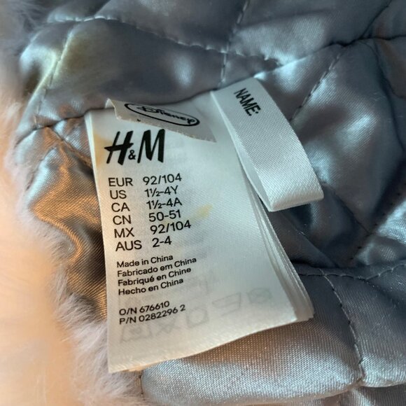 H&M X DISNEY Elsa Olaf Winter Hat Girls 2-4 Disney Frozen Faux Fur Toddler Girl - Picture 4 of 5